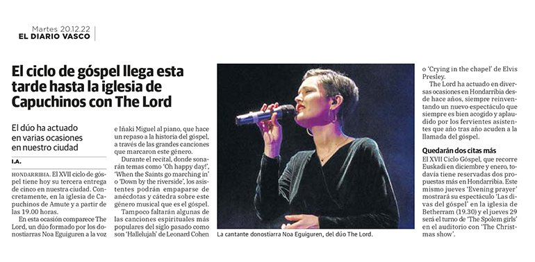 The Lord Gospel, Euskadiko Gospel Zikloan