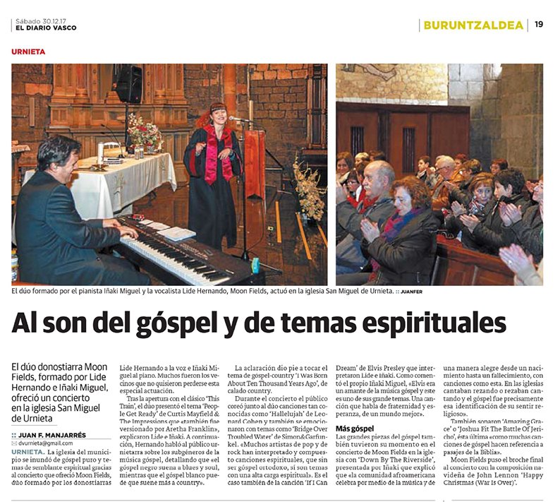 Moon Fields con Lide Hernando – Gospel Euskadi, Navarra y Euskal Herria / Moon Fields Lide Hernandorekin – Gospel Euskadi, Nafarroa eta Euskal Herria